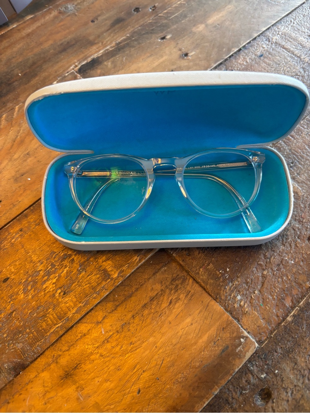 Warby Parker Haskell Crystal Clear Blue Light/Non-Prescription Glasses w/ Case